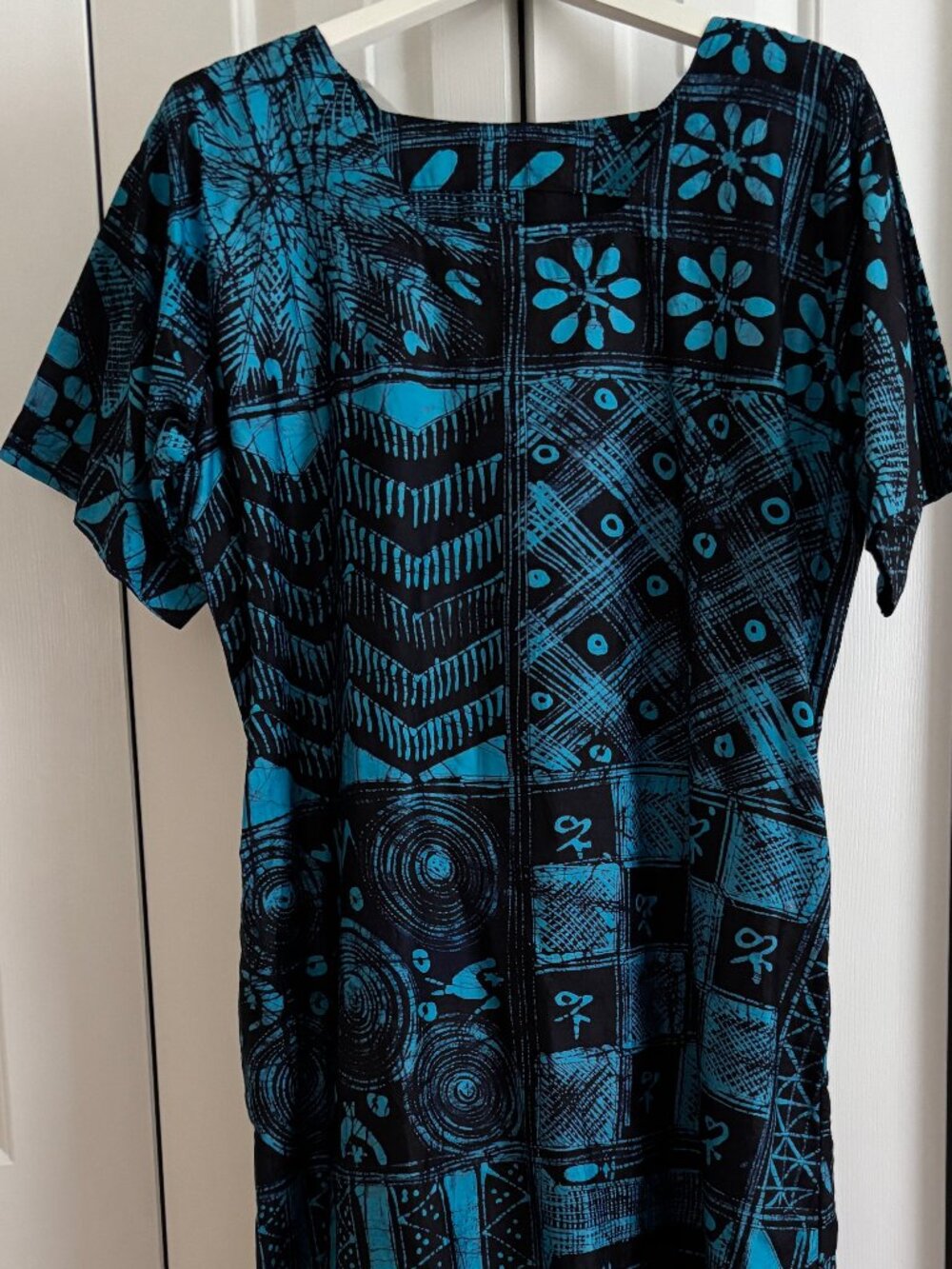 Indigo Hand Dyed Dress by Master Adire Nigerian-American Artist Gasali Adeyemo